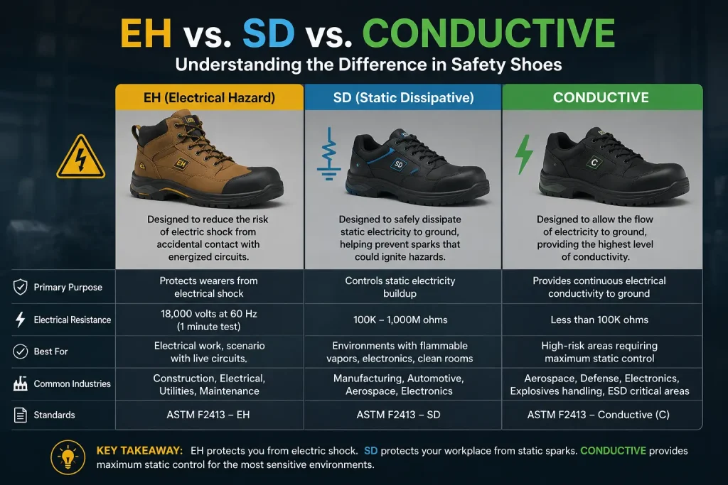 eh vs. sd vs. conductive