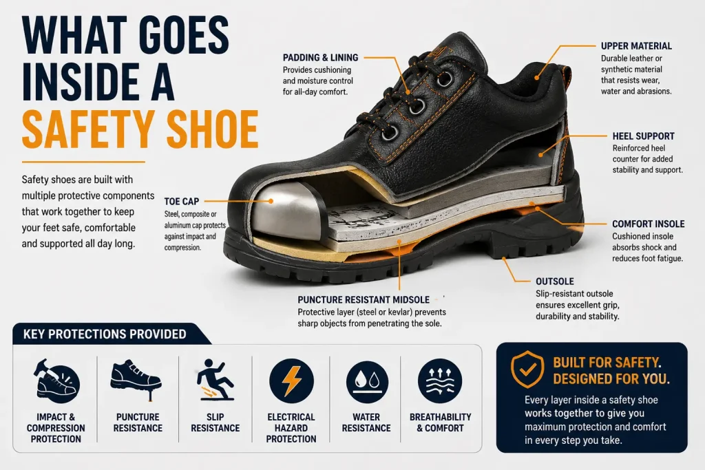 what goes inside a safety shoe