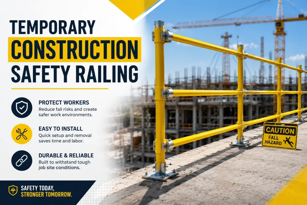what is temporary construction safety railing