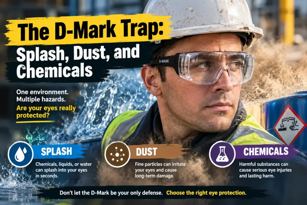 the d-mark trap splash, dust, and chemicals
